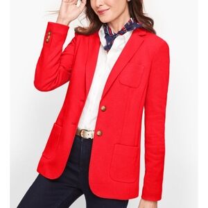 TALBOTS Aberdeen Piqué Knit Wool Blend Blazer Size 6